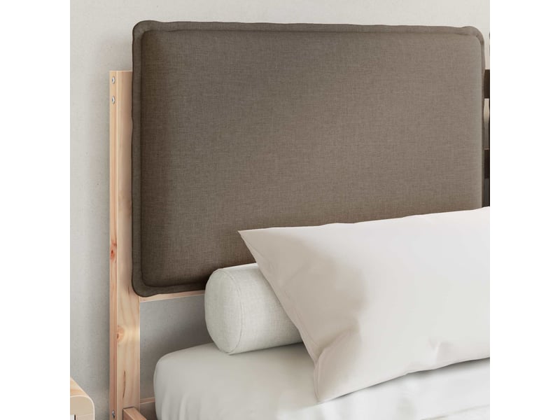Lit double- lit adulte - cadre de lit avec tête de lit rembourrée taupe 150 x 200 cm - Conforama B