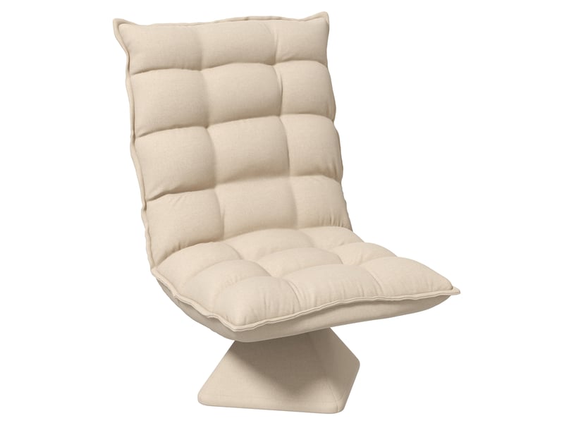  Fauteuil relax grand confort pivotant inclinaison réglable 5 niv. Épais garnissage mousse haute densité tissu velours microfibre beige 839-423V00BG - Conforama A