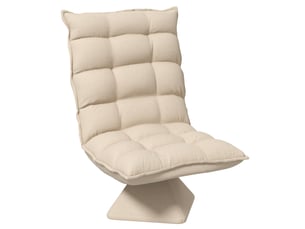 Fauteuil relax grand confort pivotant inclinaison réglable 5 niv. Épais garnissage mousse haute densité tissu velours microfibre beige