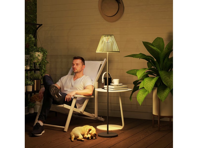  Lampe solaire d'extérieur 33x135 cm à capteur lumineux métal gris  - Conforama C