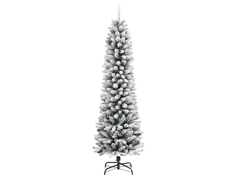  Sapin de noël - arbre de noël artificiel mince avec neige floquée 240 cm pvcpe  - Conforama A