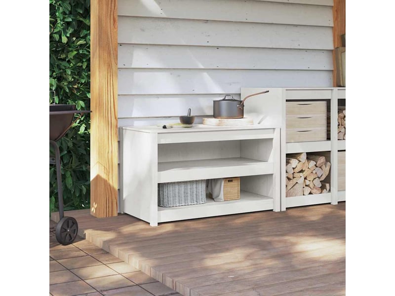  Meuble de rangement, armoire de cuisine meppel blanc 106x55x64cm pin massif  - Conforama D