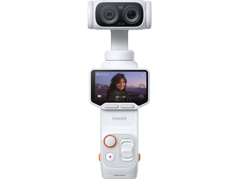  Caméra stabilisée 8k double objectif avec cardan 3 axes écran 2 pouces stellar white 6942590201785 - Conforama D