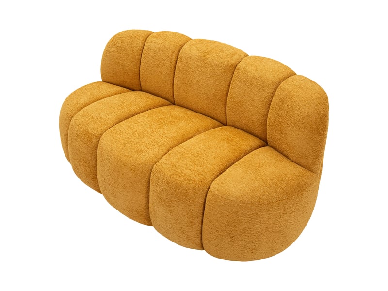  Canapé fixe 2 places alchi, places assises 2, 82x58x147h cm, jaune moutarde Alchi - Conforama D