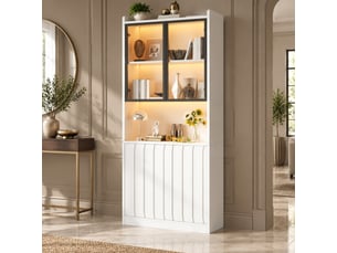 Vitrine coloris blanc 5 étagère(s) HAUSS SPOLE - 80 cmx200 cm