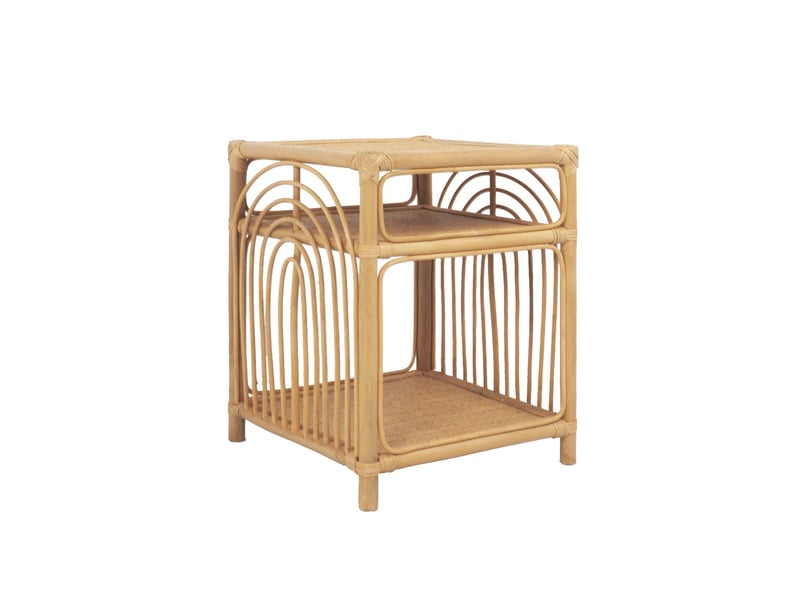 Table de chevet rotin naturel 1 étagère 1 niche l 40 x p 40 x h 50cm - bandung  - Conforama B