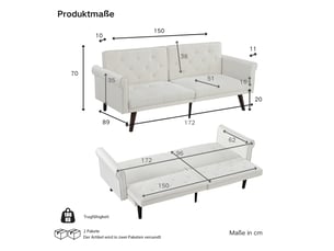 Banquette lit clic clac couchage Occasionnel SANS MARQUE DE-C-032-CBED-BG beige
