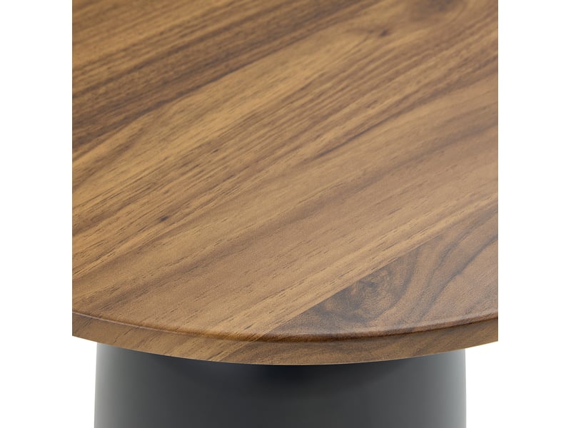  Table d’appoint ronde 60x60x58 cm style nordique avec piètement en métal noyer et noir  - Conforama D