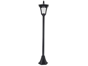 Lanterne solaire de jardin 18x18x160 cm led intégrée métal noir