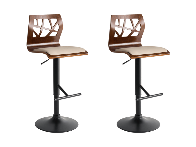 Lot de 2 chaises de bar petersburg cuir pu noirbeige  - Conforama A