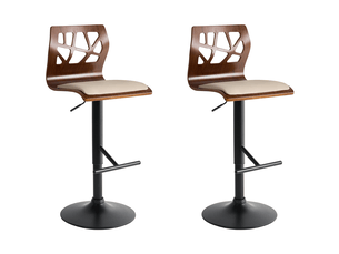 tabouret de bar assise réglable en hauteur  <strong>BELIANI</strong>  - marron