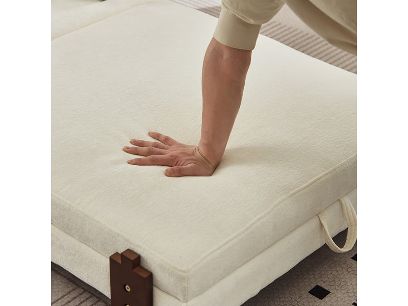  Canapé convertible, canapé-lit — beige, avec accoudoirs, port usb  - Conforama W