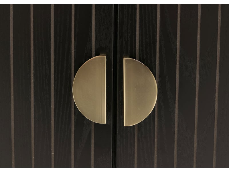  Ensemble de salon hwc-o39, meuble tv, commode, table basse, étagères et tiroirs, mélaminé mdf - aspect bois noir  - Conforama E