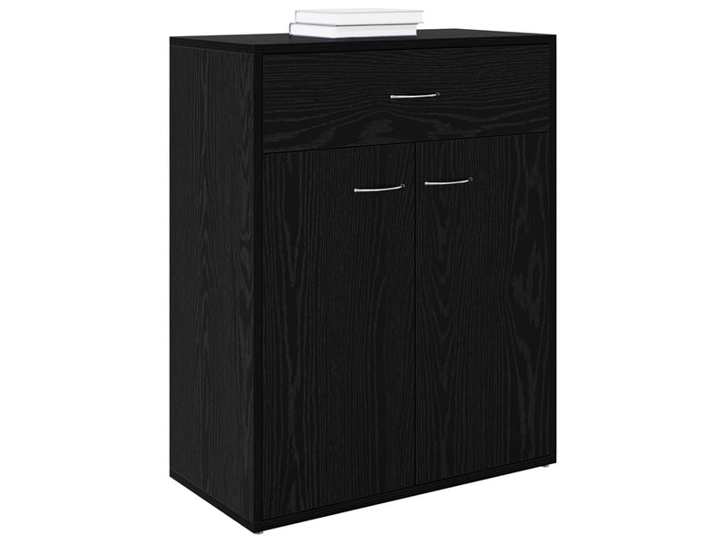  Buffet - bahut - meuble de rangement chêne noir 60 x 30 x 75 cm bois d'ingénierie  - Conforama C