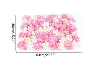 Mur de fleurs artificielles, 12 fleurs mariages, rue, fond mural, 40 x 60 cm, mariages, fêtes, décoration maison, rose