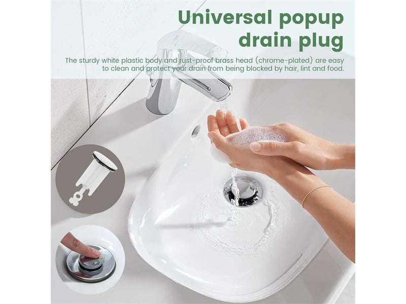 Bonde de lavabo universelle — ensemble de vidage réglable en laiton chromé — bonde pour lavabo de salle de bain,40mm - Conforama C