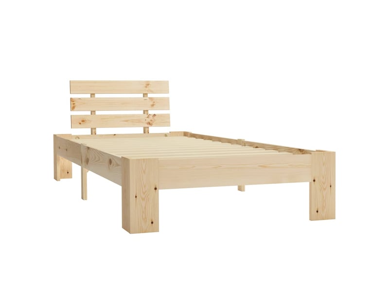  Lit simple- lit adulte -  cadre de lit sans matelas bois massif de pin 100x200 cm  - Conforama A