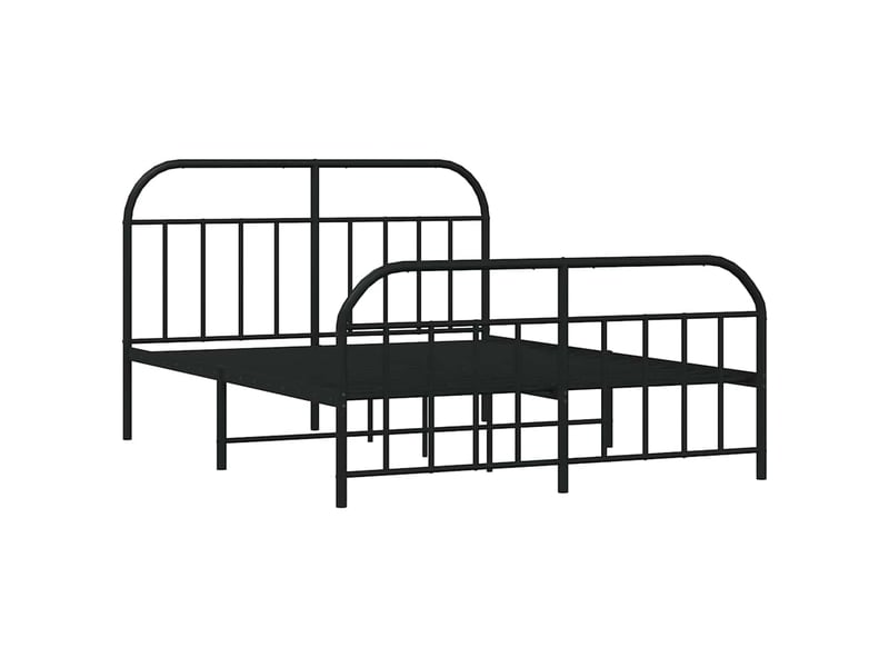 Lit double- lit adulte - cadre de lit métal sans matelas avec pied de lit noir 150x200cm - Conforama B