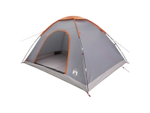 Tente de camping 6 personne gris et orange