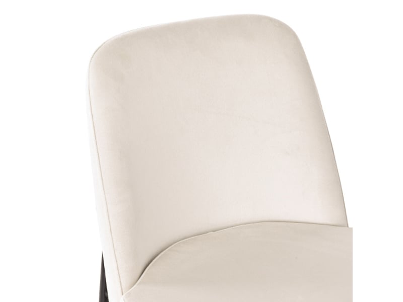  Lot de 6 chaises de salle à manger, chaises beiges avec assises rembourrées et pieds en métal noir, en velours  - Conforama E