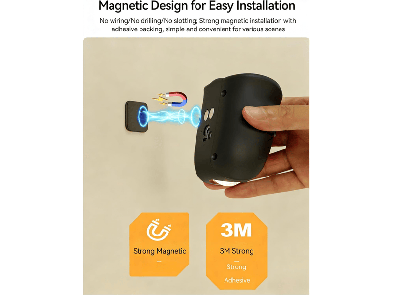  Veilleuse rechargeable à détecteur de mouvement – ​​lampe murale hibou, 3 modes de couleur, veilleuse sans fil pour chambre, couloir(noir  - Conforama D