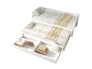 Lit gigogne 90x190/200 cm MAISENTIEL coloris blanc