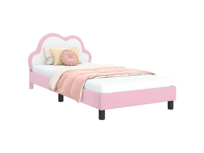 Cadre de lit pour enfants - lit jeune avec tête de lit rose 80 x 200 cm pu  - Conforama A