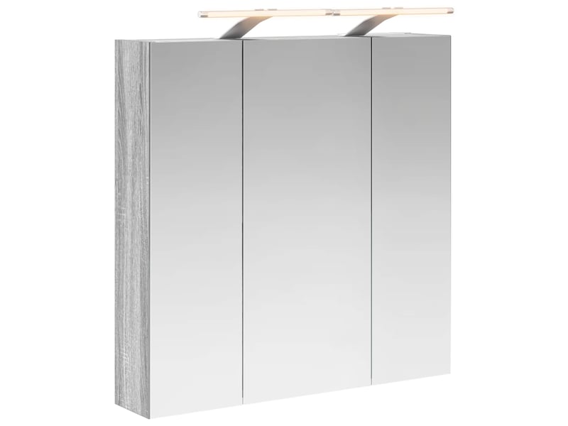 Armoire miroir de salle de bain, cabinet de salle de bain gris sonoma 70 x 14,5 x 70 cm cf65173 - Conforama A