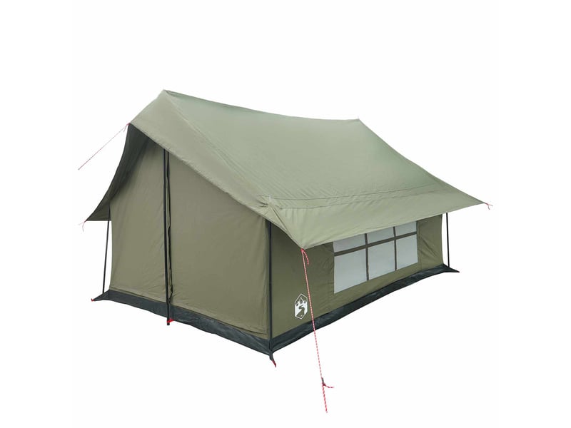 Tente de camping, tente cabane vert armée 340x246x210 cm polycoton - Conforama C