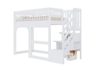 Lit mezzanine 90x200 cm <strong>WISHDOR</strong> <strong></strong> coloris blanc