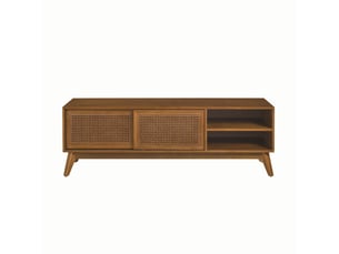 Meuble tv coloris bois foncé 150 cm <strong>LEYTN</strong> <strong></strong>