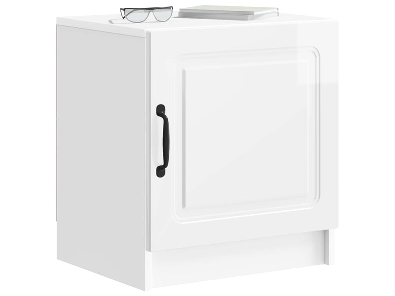  Table de chevet 2 pièces blanc brillant 43 x 34,5 x 47 cm  - Conforama A