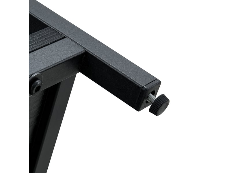 Table à manger ronde 2 à 4 personnes avec double étagère de rangement - lpospi - mdf et métal noir 107 × 75 cm - Conforama C
