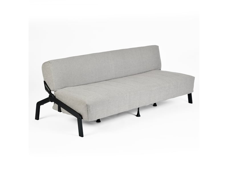  Canapé-lit convertible 3 places avec ressorts et dossier inclinable 3 niveaux en tissu gris  - Conforama A