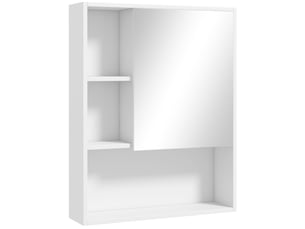 Armoire murale de salle de bain avec miroir blanc 60x15x76 cm