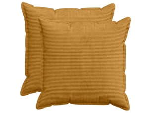 Lot de 2 housses de coussin houten jaune 80 x 80 cm velours côtelé cf49342