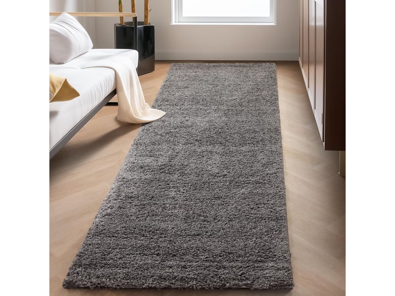 Shaggy - tapis uni à poils longs - gris 140 x 200 cm LIFE1402001500GREY - Conforama C
