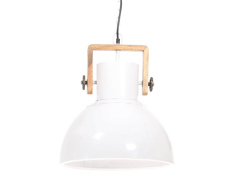  Lampe suspendue, suspension luminaire industrielle 25 w blanc rond 40 cm e27  - Conforama C