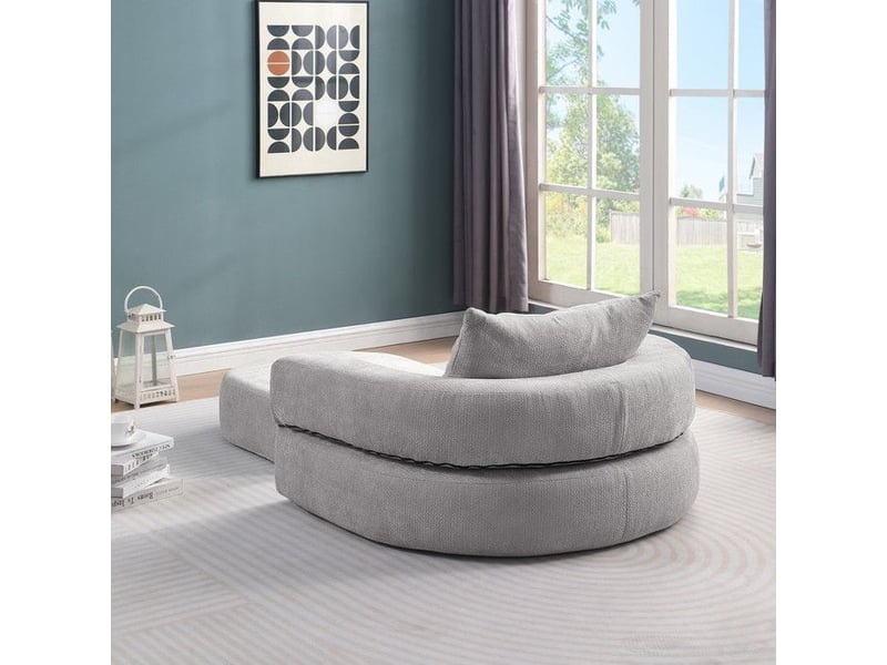 Canapé-lit compressé - fauteuil-lit pliable - oreiller inclus - matelas convertible - 18 kg - gris clair 101x90x41cm - Conforama E