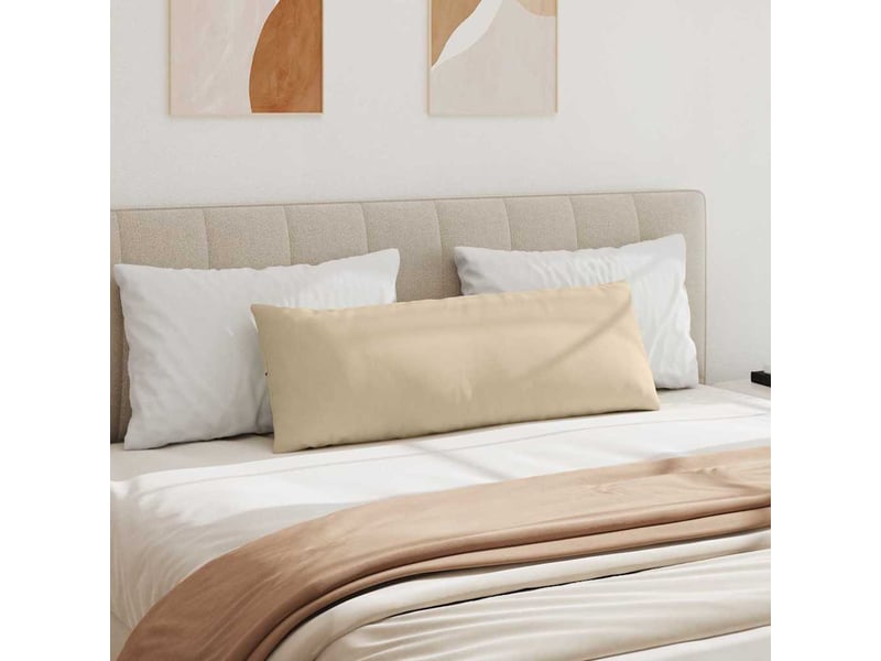 Lot de 2 coussins de canapé, coussins décoratifs tissu crème 120 x 40 cm cf58805 - Conforama D