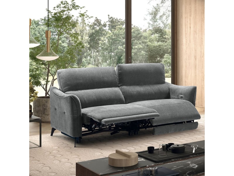  Canapé 3 places élec relax zéro gravity tissu waterproof gris - garios GARIOS - Conforama B