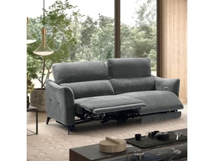 Canapé droit relax électrique <strong>ALTOBUY</strong> <strong>GARIOS</strong> 3 places Polyester gris