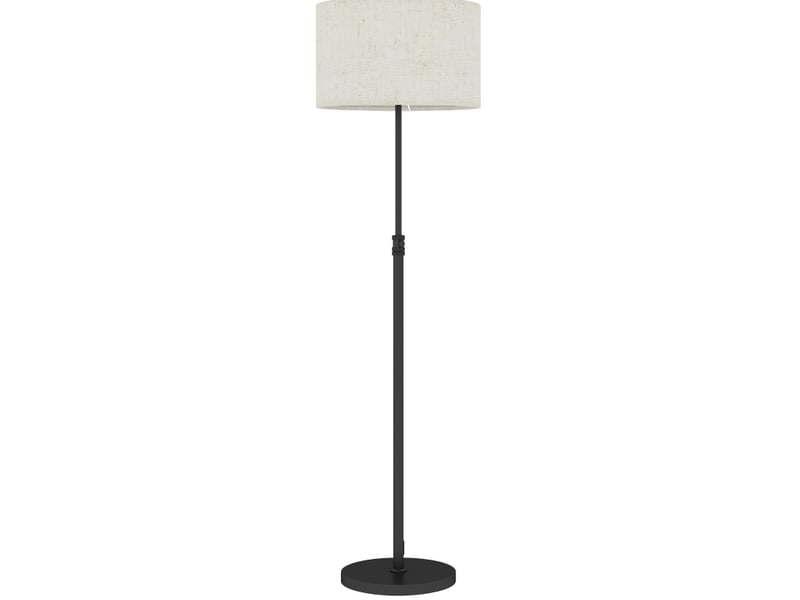  Lampadaire 40x40x133-168 cm noir métal, télécommande, abat-jour en tissu, hauteur réglable et variateur  - Conforama A