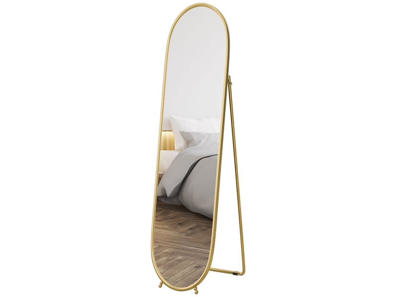  Miroir sur pied ovale avec cadre en métal doré 40 x 160 cm  - Conforama B