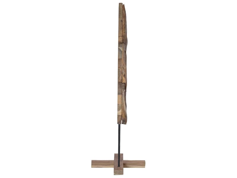  Sapin de noël, arbre de noël avec support marron 121 cm bois de teck solide  - Conforama D