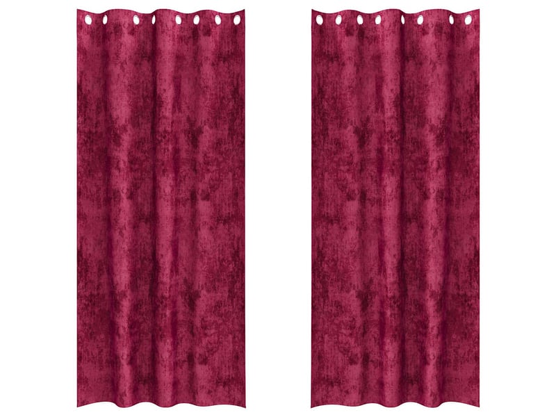  Lot de 2 rideaux en velours, rideaux de fenêtre rouge bordeaux 245 x 140 cm velours cf44250  - Conforama A