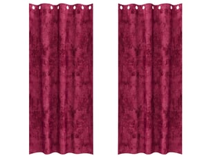 Lot de 2 rideaux en velours, rideaux de fenêtre rouge bordeaux 245 x 140 cm velours cf44250