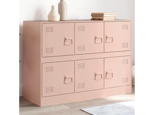 Buffet - bahut - meuble de rangement rose 99x39x73 cm acier