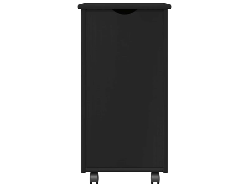  Caisson roulant de bureau noir 34 x 39 x 65,5 cm bois de pin massif  - Conforama E