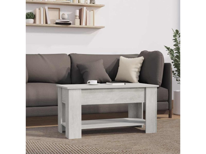  Table basse - table de salon - table à thé gris béton 101x49x52 cm bois d'ingénierie  - Conforama D
